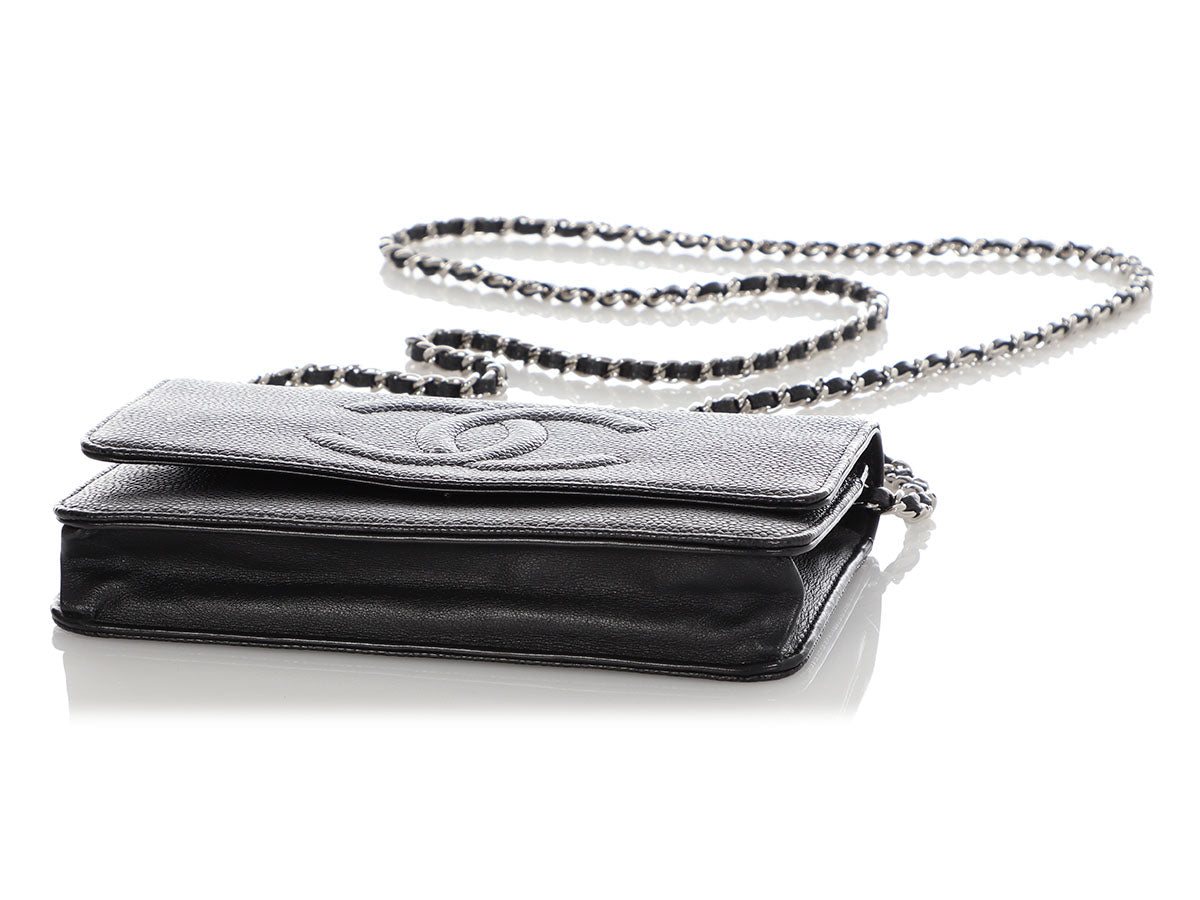 CHANEL Caviar Quilted Wallet On Chain WOC Black 1251714