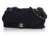 Chanel Dark Navy Quilted Nubuck Ultimate Stitch Side-Zip Flap