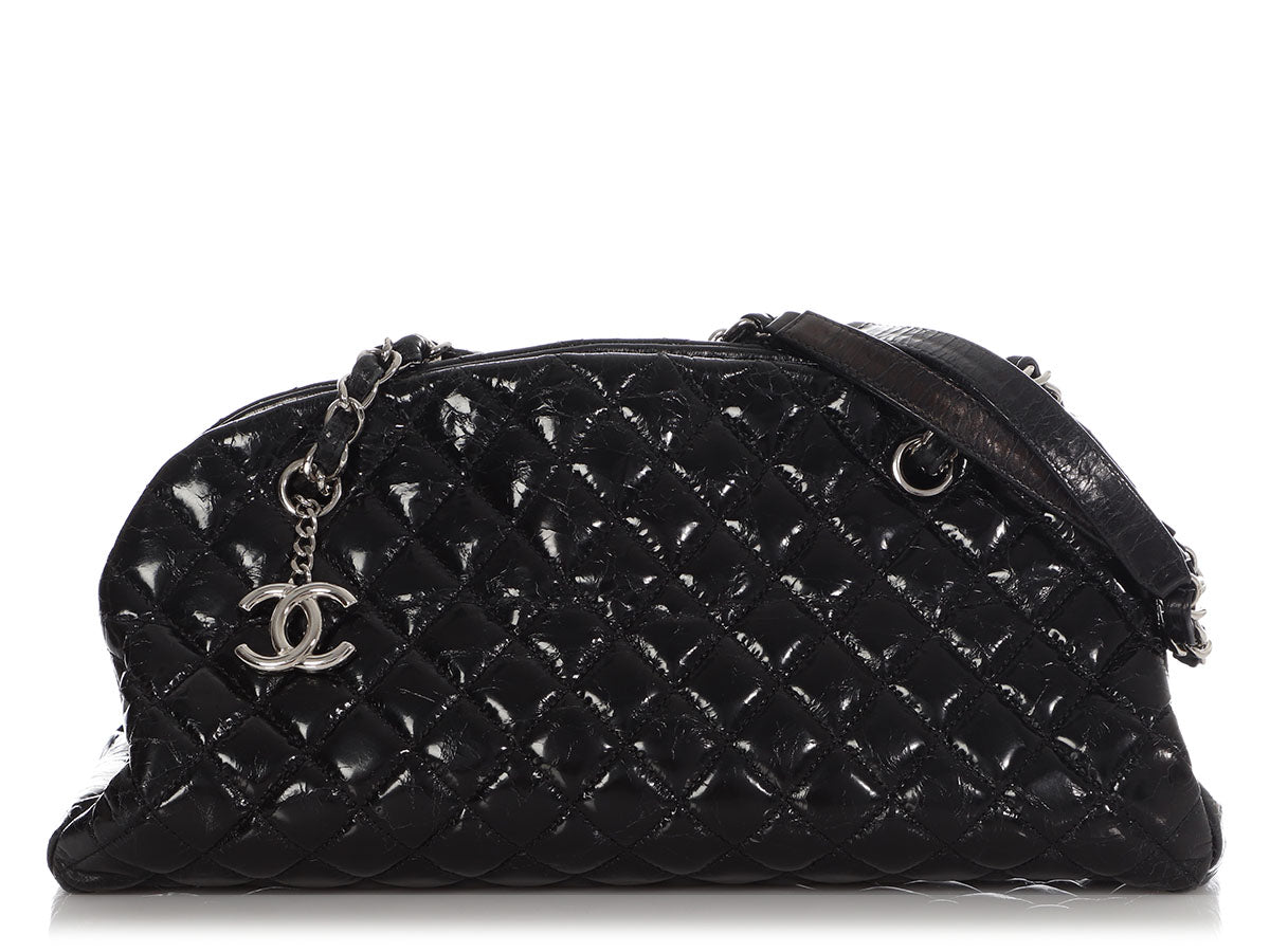 Chanel Medium Black Quilted Patent Mademoiselle Bowler Bag by Ann's Fabulous Finds