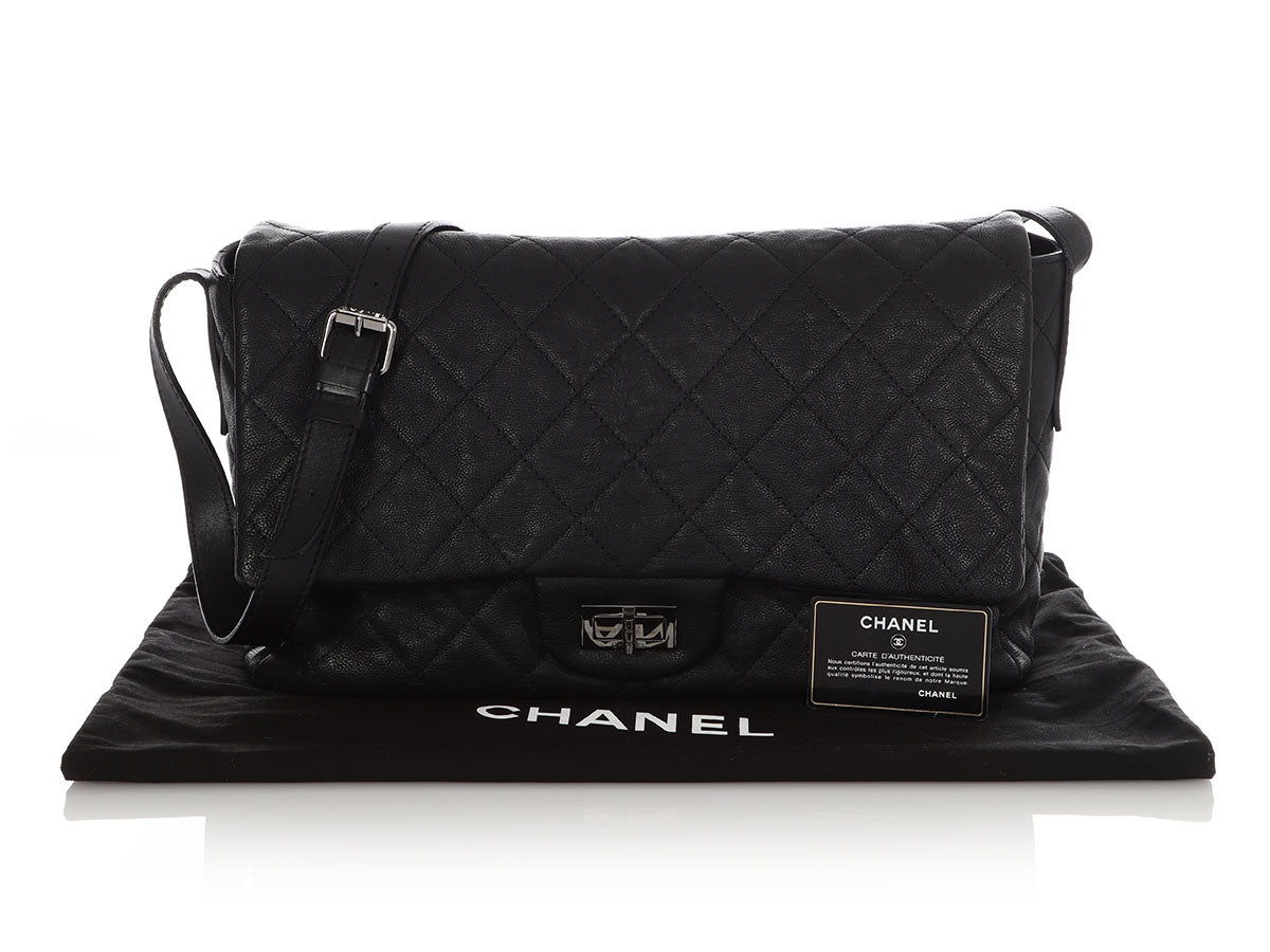 Handbags Chanel Chanel Large Classic Handbag Chain Shoulder Bag Flap Black Caviar