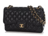 Chanel Jumbo Black Quilted Caviar Classic Double Flap