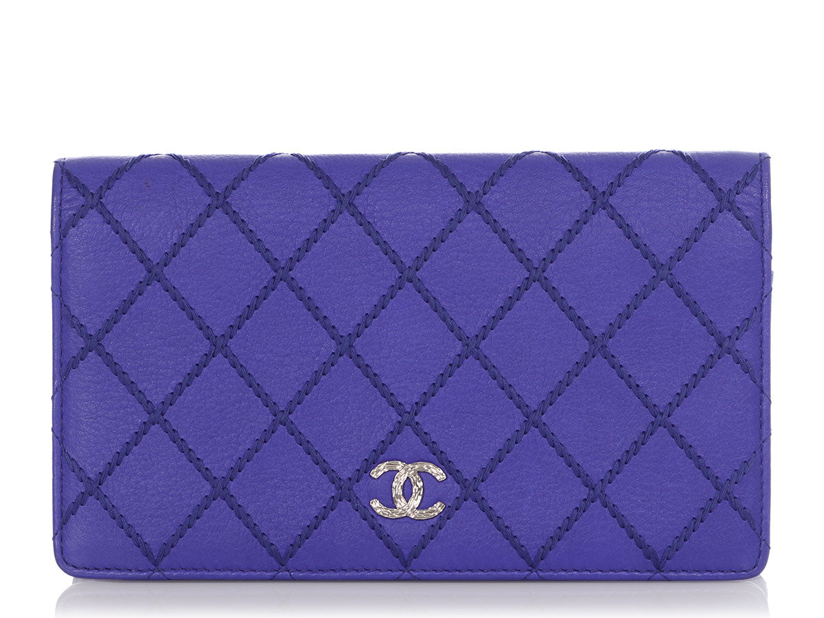 Authentic CHANEL ~ CC Logo Patent Quilted Brilliant Yen Wallet Black ~ VGC