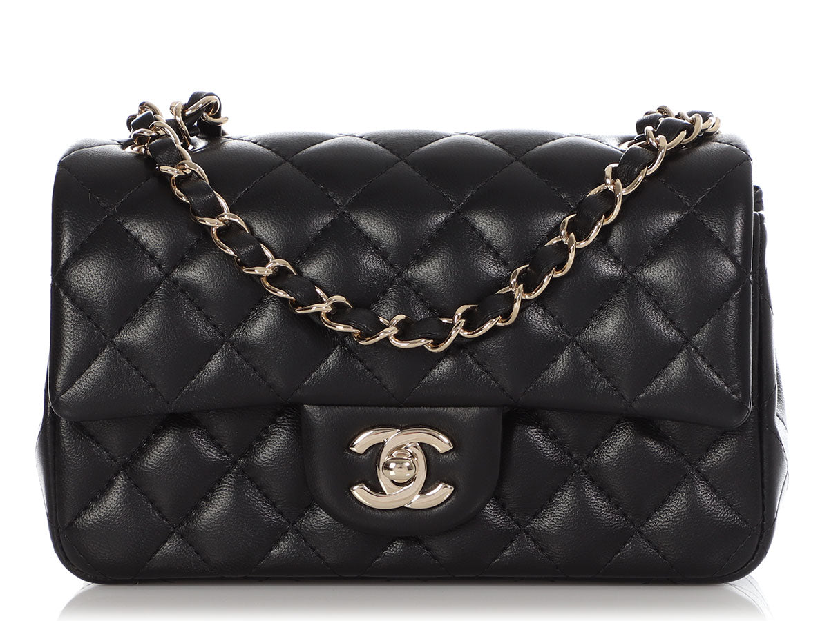 Chanel Mini Black Quilted Lambskin Rectangular Classic