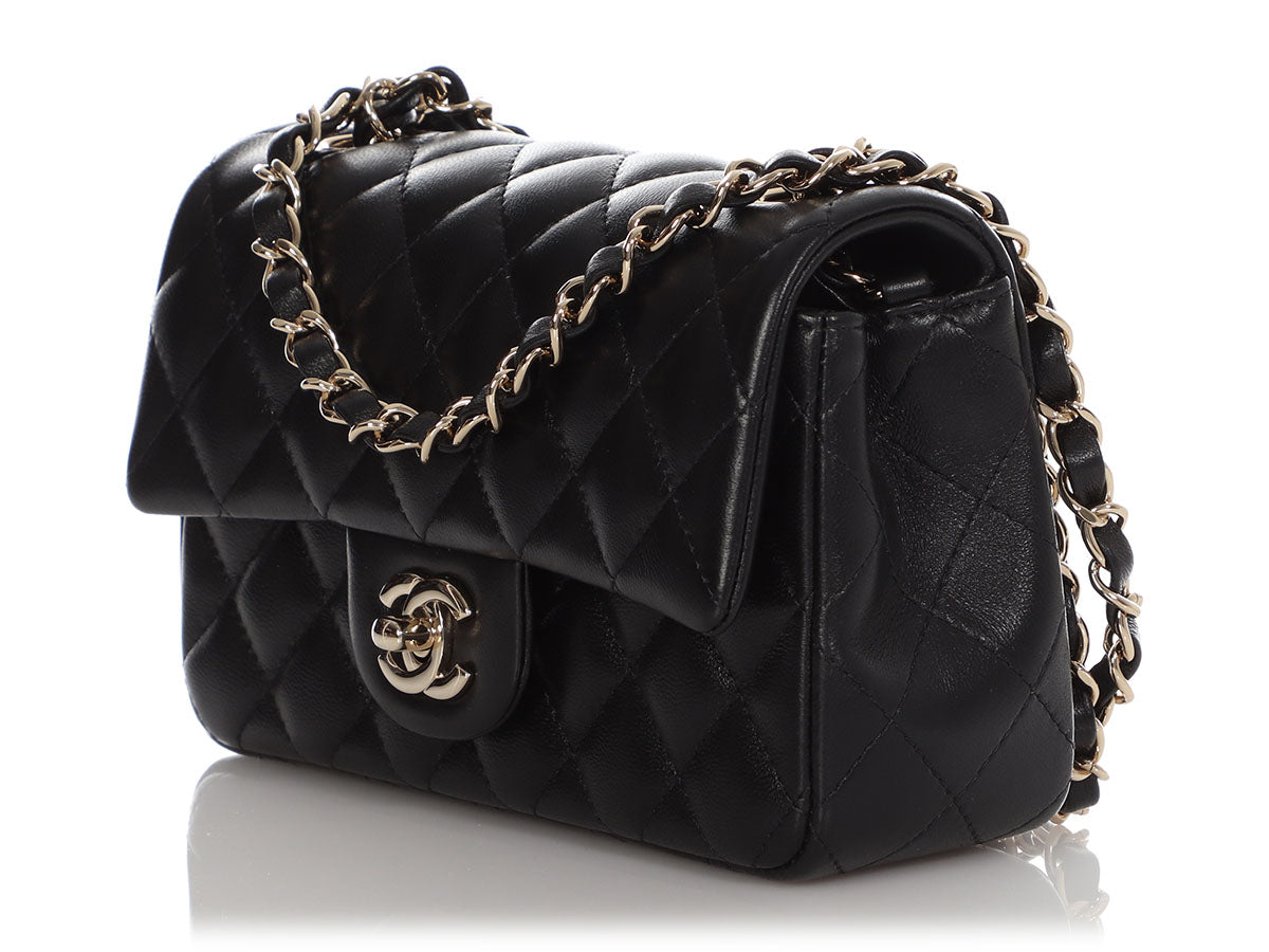 Chanel Classic Mini rectangular bag black lambskin