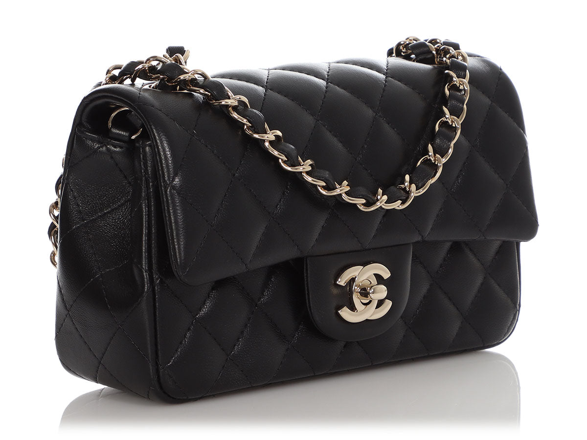 Chanel Black Quilted Lambskin Rectangular Mini Classic Flap Bag Silver  Hardware