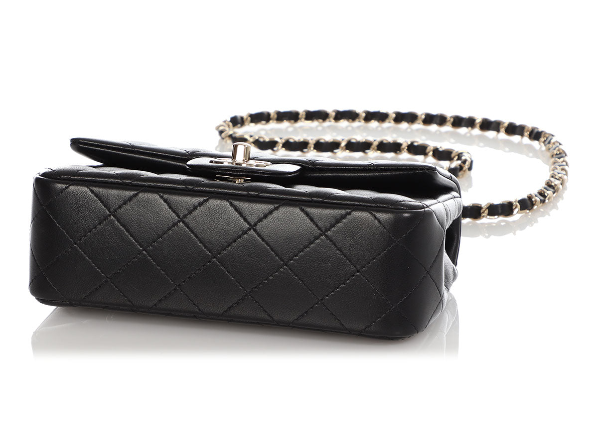 Chanel Mini Black Quilted Lambskin Rectangular Classic