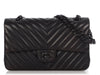 Chanel Medium/Large So Black Chevron-Quilted Lambskin Classic Double Flap