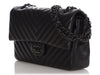 Chanel Medium/Large So Black Chevron-Quilted Lambskin Classic Double Flap
