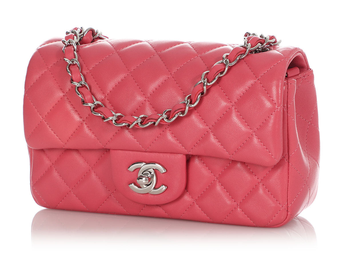 Chanel Mini Rectangular Flap Bag 21 Pink in Calfskin Leather with  Silver-tone - US