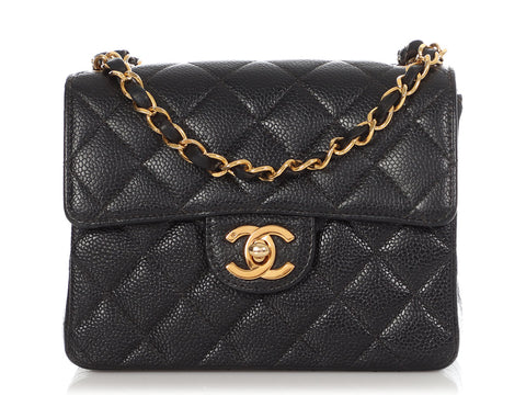 Chanel Mini Vintage Black Quilted Caviar Classic