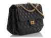 Chanel Black Quilted Distressed Shiny Calfskin Reissue Flap