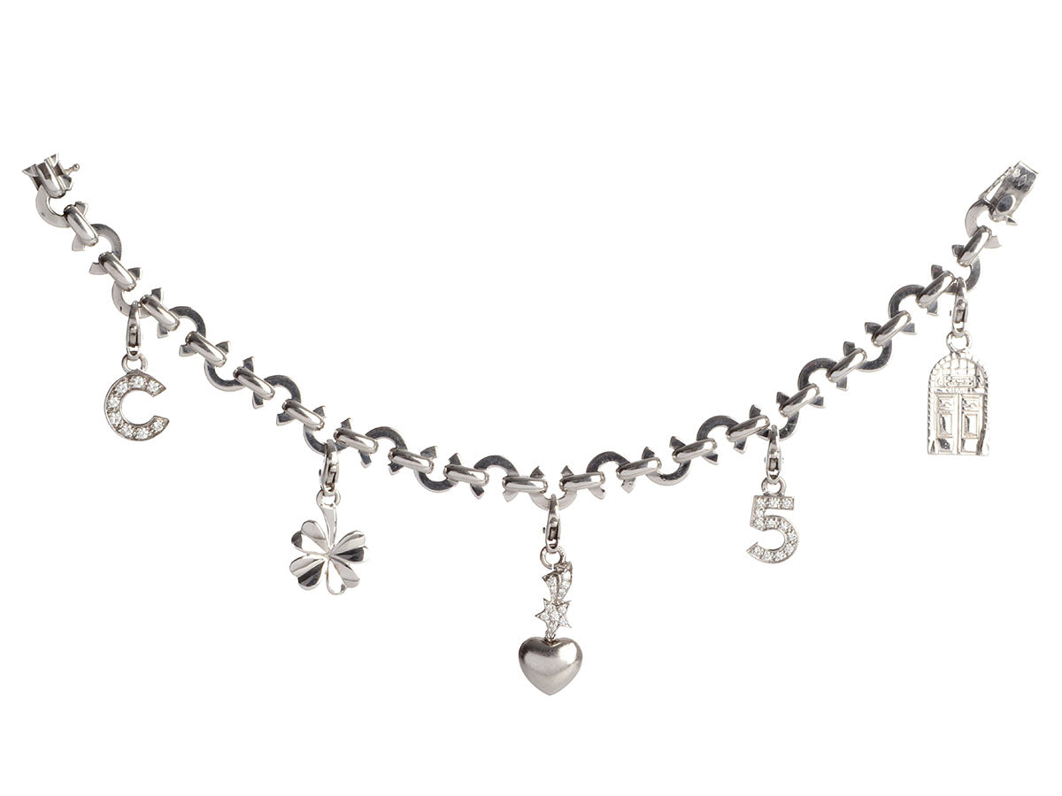 Louis Vuitton 18k five charm bracelet