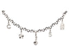 Chanel 18K White Gold Diamond Logo Charm Bracelet