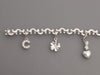 Chanel 18K White Gold Diamond Logo Charm Bracelet