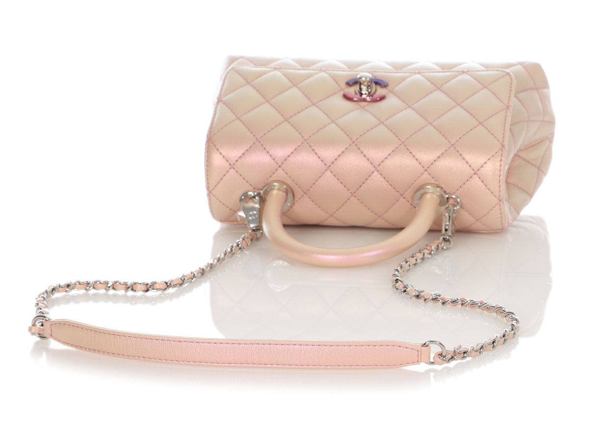 Chanel Bright Pink Iridescent Quilted Caviar Mini Coco Handle by Ann's Fabulous Finds