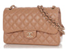 Chanel Jumbo Caramel Quilted Caviar Classic Double Flap