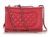 Chanel Red Part-Quilted Calfskin Tramezzo Crossbody
