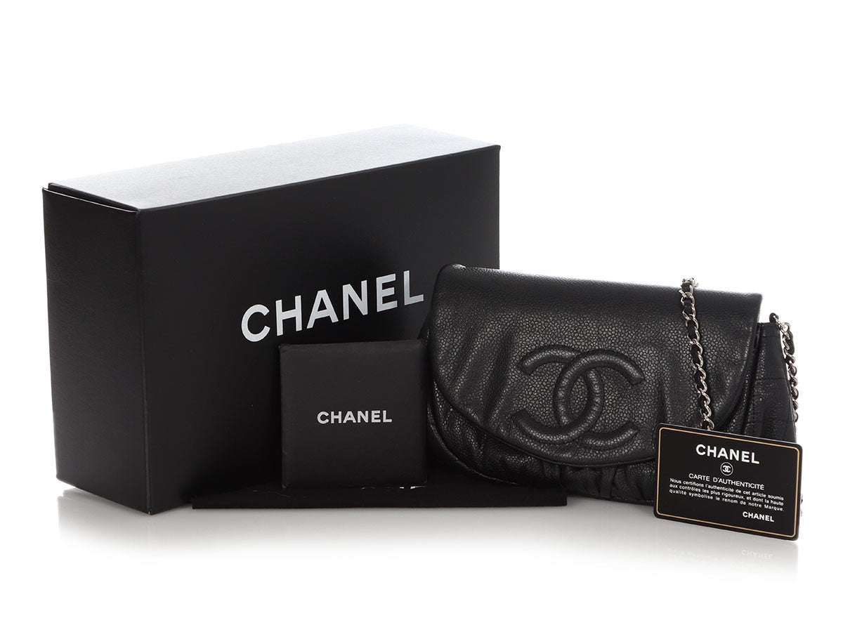 Chanel Black Quilted Distressed Calfskin Reissue Wallet on Chain WOC