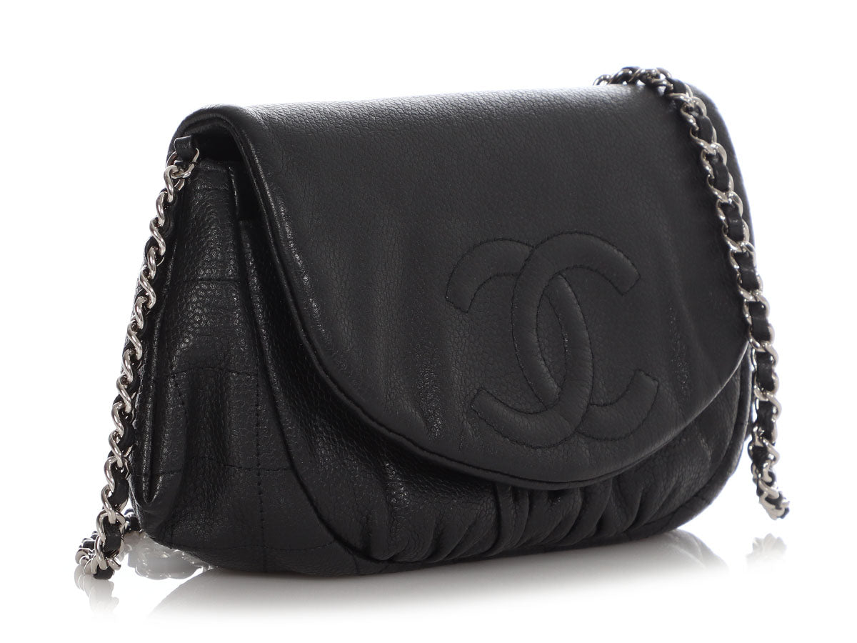 Chanel Red Caviar Leather Half Moon Shoulder Bag