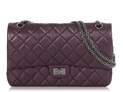 Chanel Purple Quilted Distressed Calfskin 2.55 Reissue 226