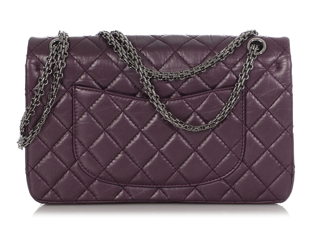 Chanel Purple Quilted Distressed Calfskin 2.55 Reissue 226