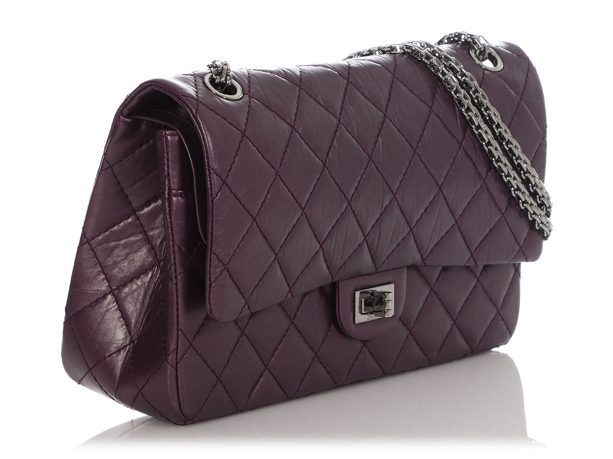 CHANEL Lambskin Quilted Wallet On Chain WOC Purple 647570