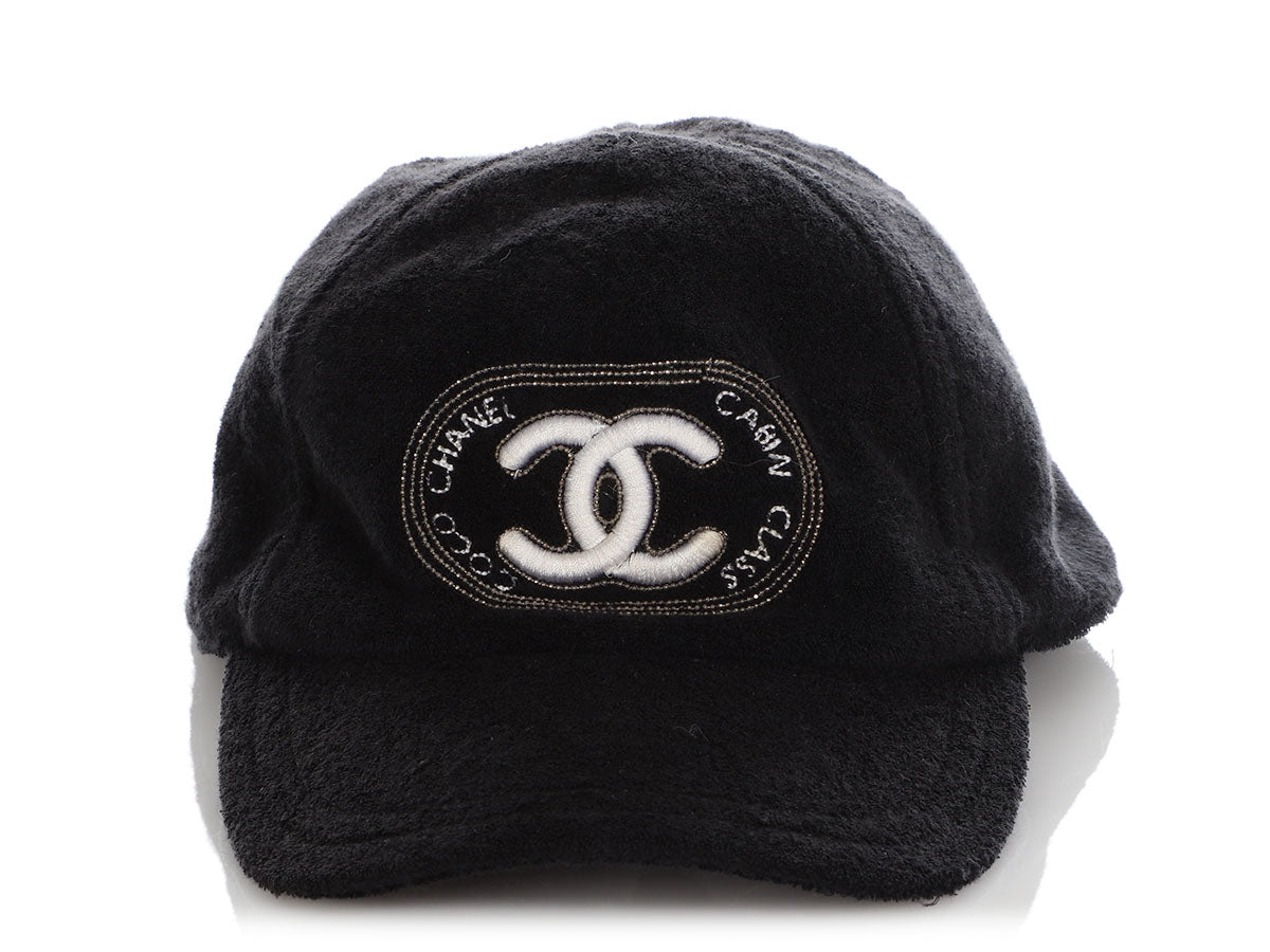 Chanel Black Terry Cloth Baseball Cap by Ann's Fabulous Finds