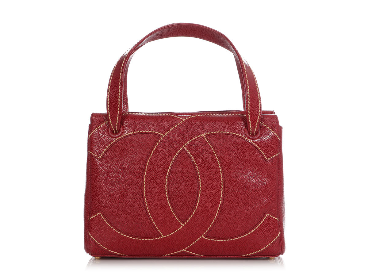 Chanel Vintage Red Caviar Hand Bag