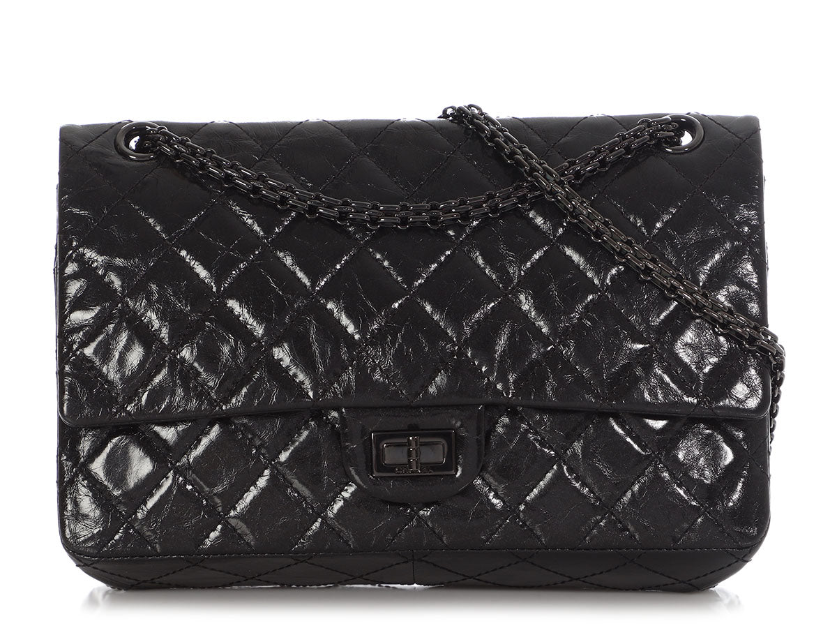 Chanel So Black Quilted Calfskin 2.55 Reissue 226 by Ann's Fabulous Finds