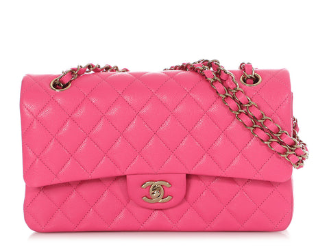 Chanel Copper Pink Metallic Quilted Aged Calfskin Reissue 2.55