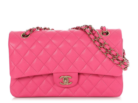 Chanel Medium/Large Barbie Pink Quilted Caviar Classic Double Flap