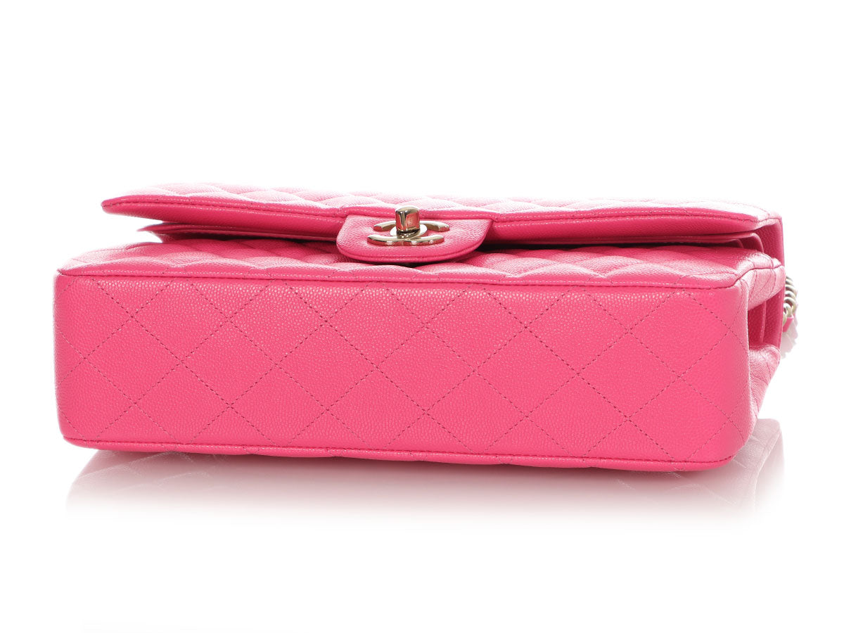 Chanel Medium/Large Barbie Pink Quilted Caviar Classic Double Flap