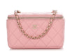 Chanel Mini Pink Quilted Caviar Vanity Crossbody