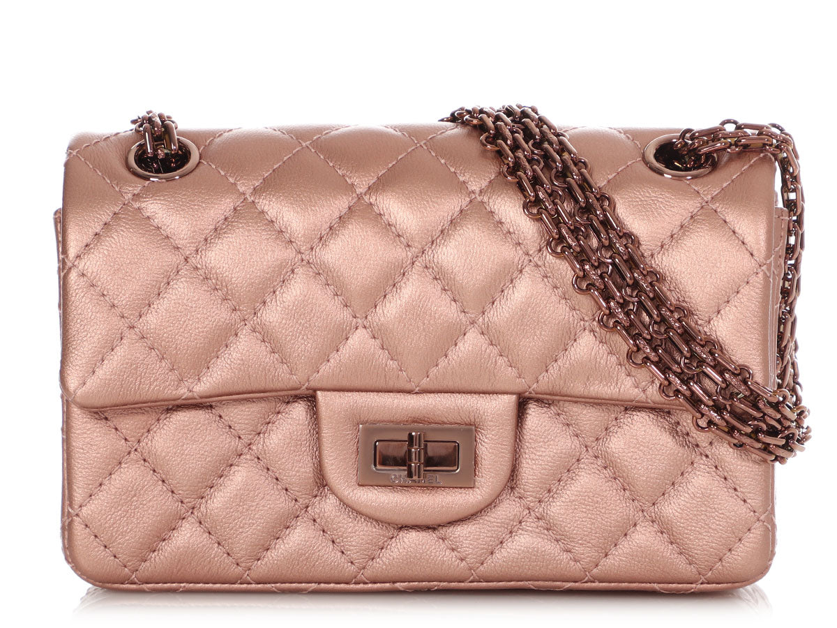 Chanel Aged Calfskin Quilted 2.55 Reissue Mini Flap Coral