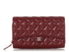 Chanel Burgundy Quilted Caviar Clutch With Chain