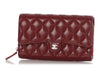 Chanel Burgundy Quilted Caviar Clutch With Chain