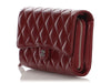 Chanel Burgundy Quilted Caviar Clutch With Chain