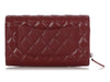 Chanel Burgundy Quilted Caviar Clutch With Chain