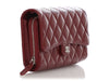 Chanel Burgundy Quilted Caviar Clutch With Chain