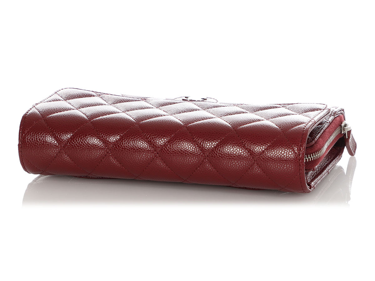 Chanel Burgundy Quilted Caviar Clutch with Chain by Ann's Fabulous Finds