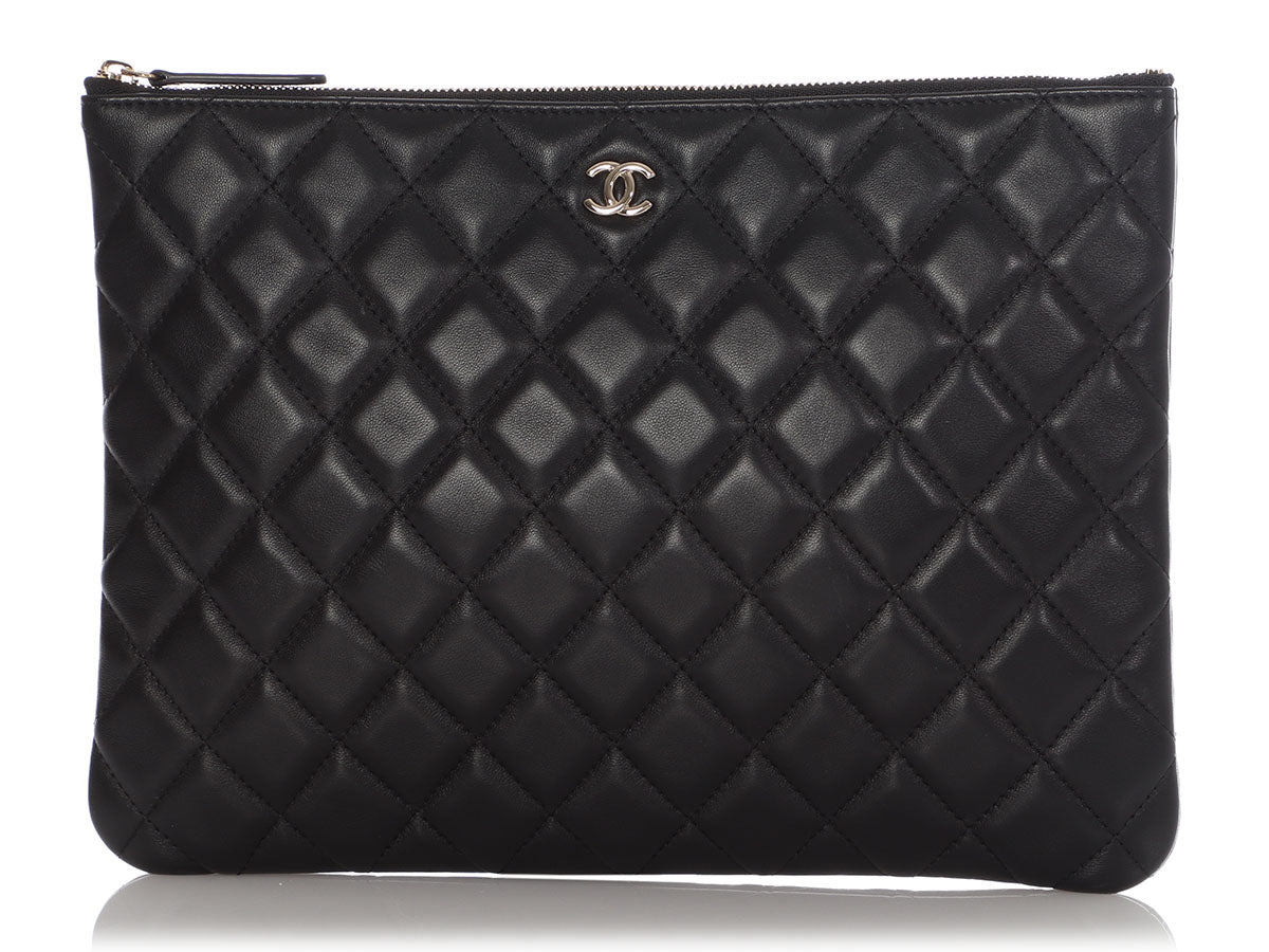 Chanel Medium Black Quilted Lambskin Classic O Case by Ann's Fabulous Finds