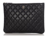 Chanel Medium Black Quilted Lambskin Classic O Case