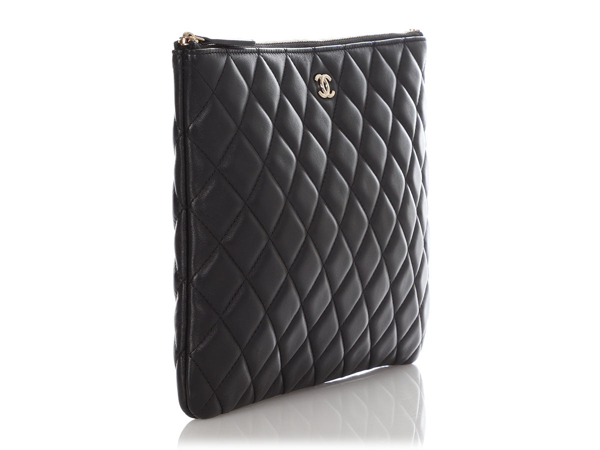 Chanel Medium Black Quilted Lambskin Classic O Case by Ann's Fabulous Finds