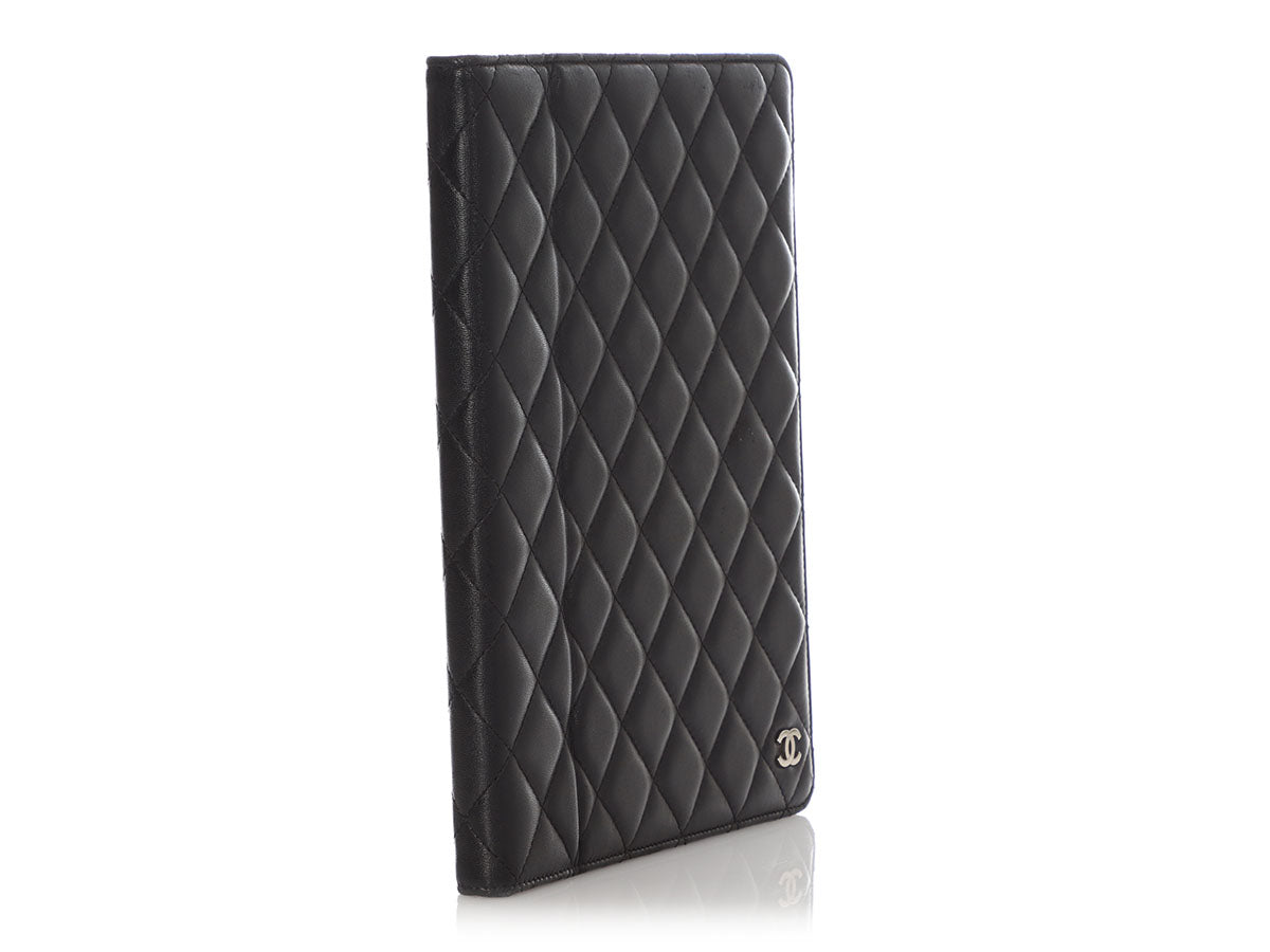 Chanel Card Holder Camellia Embossed Lambskin Black in Lambskin with  Silver-tone - US