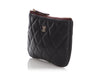 Chanel Mini Black Quilted Caviar Classic O Pouch