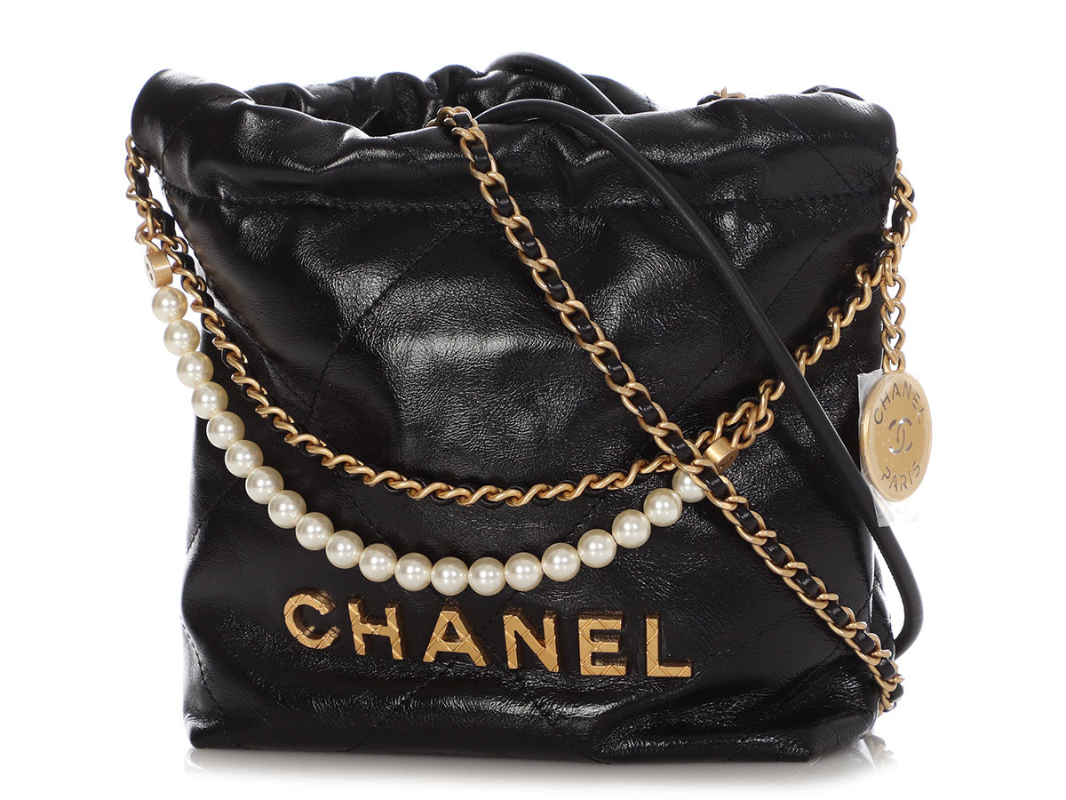 Chanel Beige Quilted Calfskin Small Pearl Chain Hobo, myGemma, JP