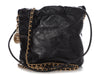 Chanel Mini 22 Black Quilted Glazed Calfskin Hobo With Pearl Strap