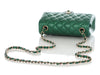 Chanel Mini Green Iridescent Quilted Caviar Rectangular Classic