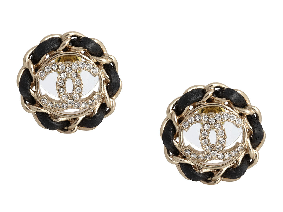 CHANEL - Vintage 1970s Faux Pearl Medallion CC 'CHANEL' Clip-On Earrings