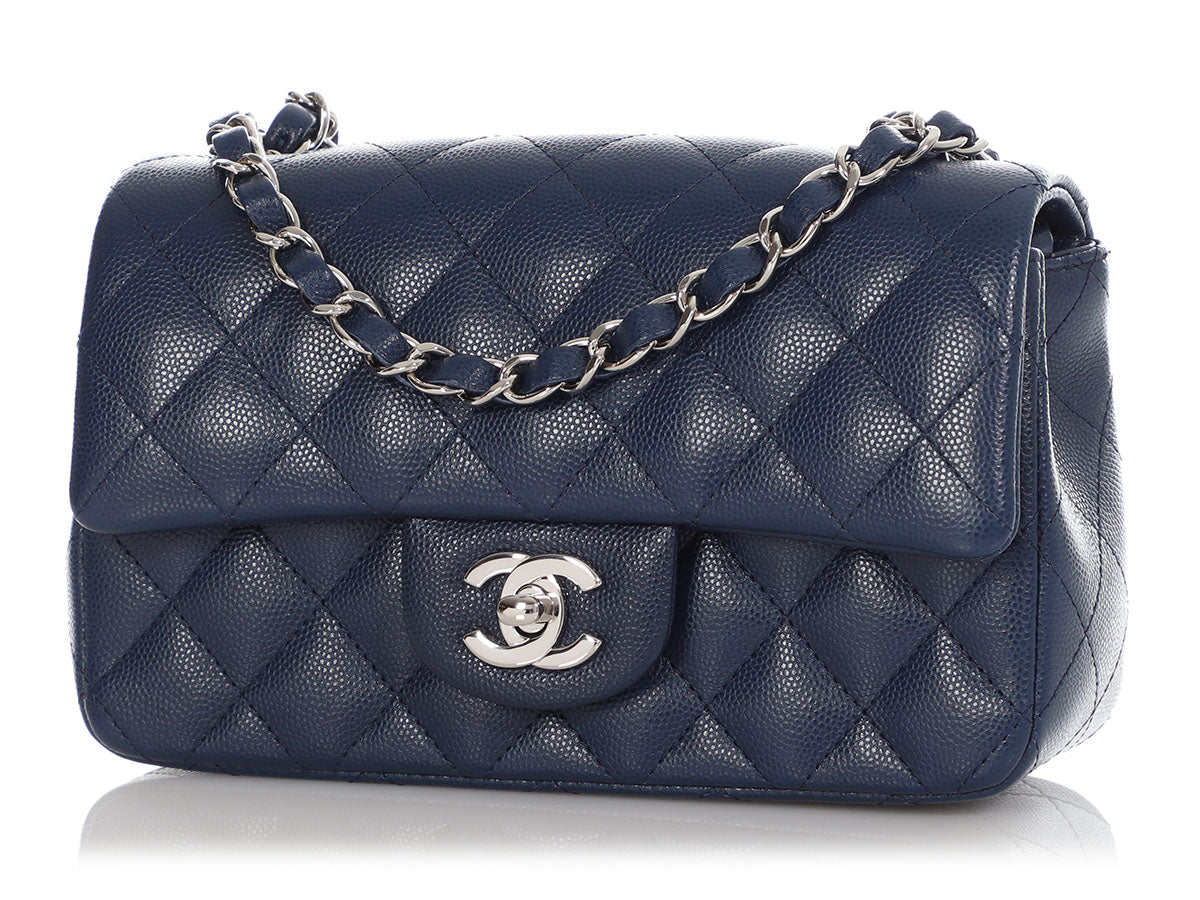 Chanel Black Quilted Lambskin Rectangular Extra Mini Flap Bag in
